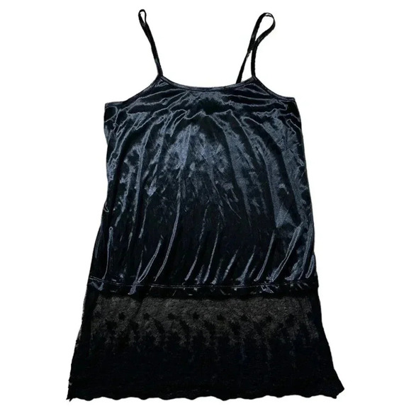 CHARLIE PAIGE Camisole Cami Lace Extender Tank Top Black Satin Size Small - Picture 1 of 6